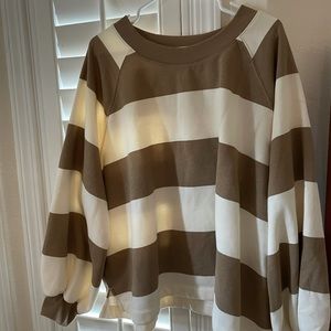 Brown striped pullover